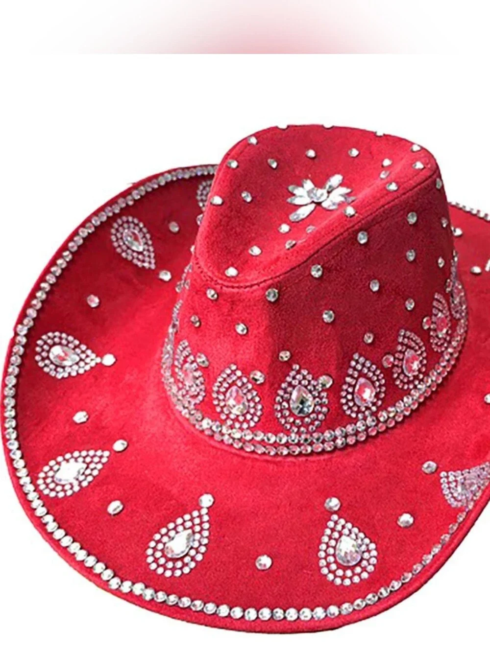 Rhinestone Embellished Western Red Cowboy Hat